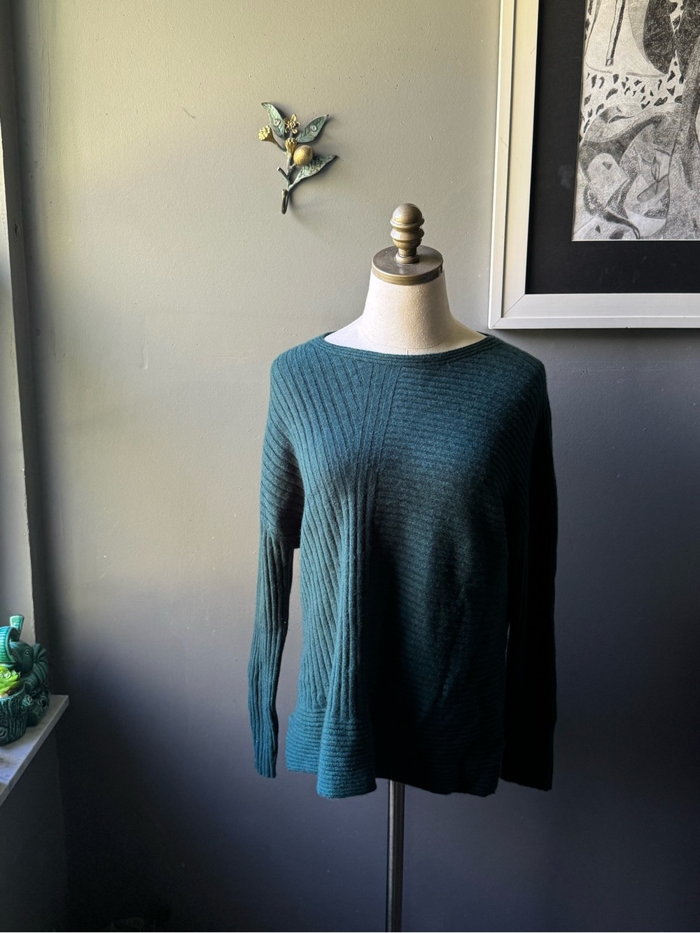 Eileen Fisher Green Cashmere Sweater Size S/P Small Petite